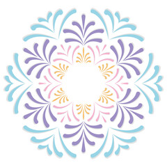 Colorful mandala with floral shapes