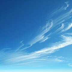 High-Altitude Sky View with Cirrus Clouds