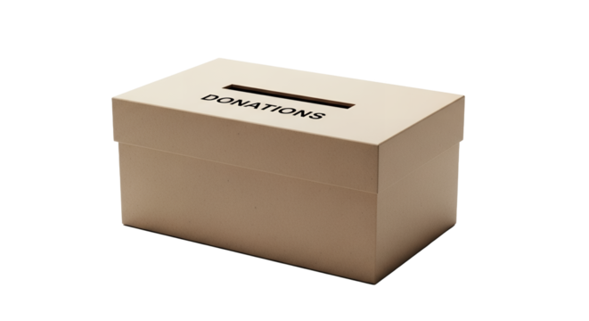 Donation box cardboard container charity giving contribution support help generosity ki