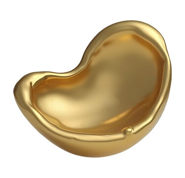 Shiny golden form gleams with radiant warmth and elegant design