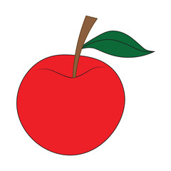 Fresh Whole Apple Simple Vector Graphic