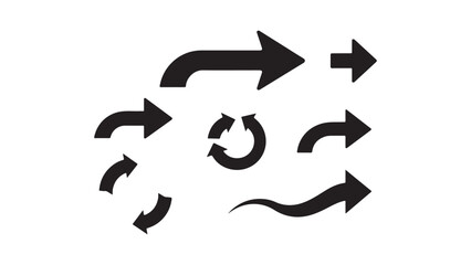 Arrow icons set, direction indicators, movement signs
