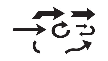 Arrow icons set, direction indicators, navigation symbols
