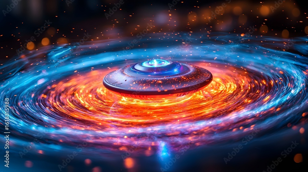 Canvas Prints mesmerizing ufo spacecraft swirling in a galactic vortex of light and energy