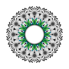 Wallpaper with green color mandala theme