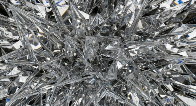 Abstract Crystal Geometric Light Refraction Background Explosion