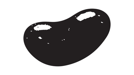 Black kidney bean isolated on white background