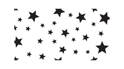 Black stars scattered on white background, cosmic pattern