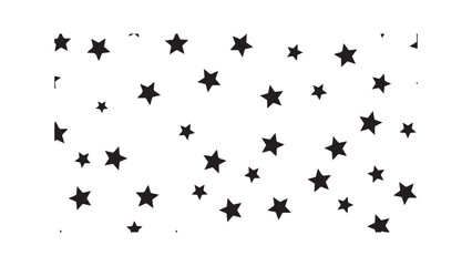 Black stars scattered on white background, cosmic pattern