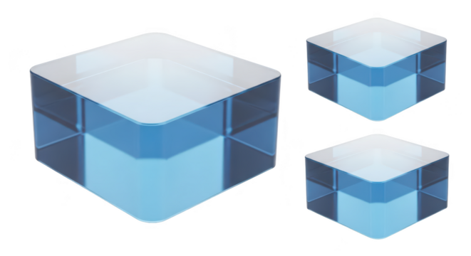 Transparent blue cubes isolated on white showcasing geometric shapes Ideal for concepts design or tech illustrations
