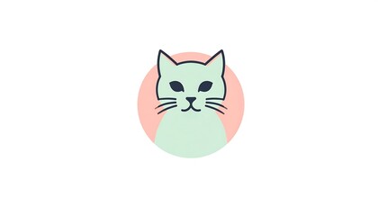 Cute cartoon cat icon