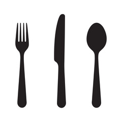 Fork knife spoon cutlery set flat style dining tableware