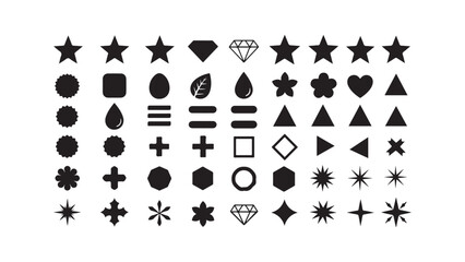 Geometric shapes collection isolated on white background