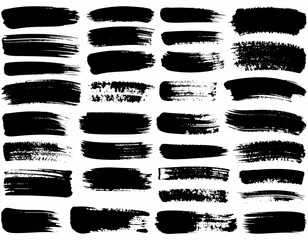 Bold black brush strokes collection for artistic design projects and creative backgrounds for striking visuals