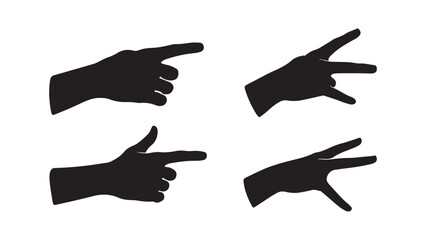 Hand gestures silhouette collection pointing and indicating