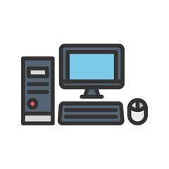 Computer icon vector image. Suitable for mobile apps, web apps and print media.