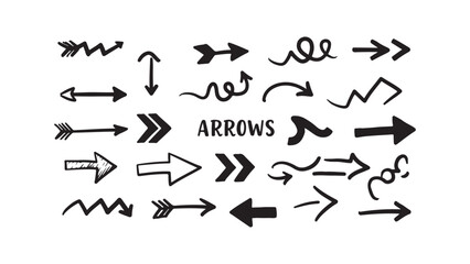 Hand-drawn arrows collection for navigation and direction