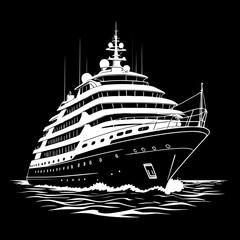 Obraz premium cruise ship vector illustration