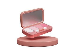 Beauty cosmetics 3d icon isolated on transparent background, Makeup cosmetic concept. Perfect look and beauty. Realistic packages for decorative cosmetics. Cartoon minimal style. 3d rendering