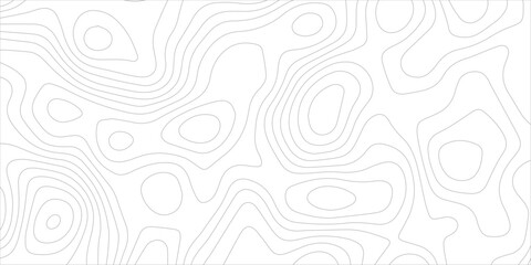 Abstract topography background. Geographic line map with elevation assignments. Seamless wavy layers pattern on white background. Retro topographic map.