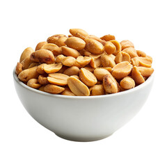 Fototapeta premium A bowl filled with peanuts both on transparent background