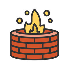 Fire Pit icon vector image. Suitable for mobile apps, web apps and print media.