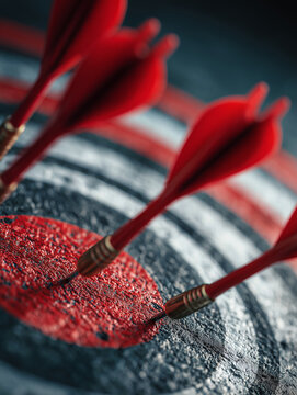 Close-up of a target with arrows
