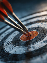 Close-up of a target with arrows