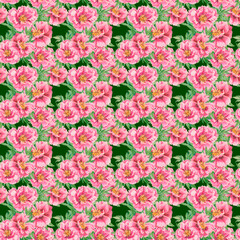 Fototapeta premium Watercolor peony pink flower. Seamless floral pattern with peonies on white background. Template design for greeting cards, wedding invitation, wedding design, textiles, interior, clothes, wallpaper