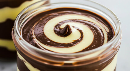Swirled Chocolate and Vanilla Dessert Jar