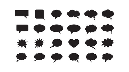 Speech bubbles and thought clouds collection for communication