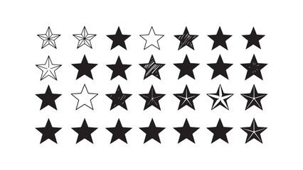 Star shapes collection isolated on white background