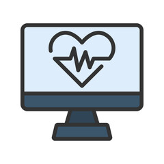 Heart Rate Monitor icon vector image. Suitable for mobile apps, web apps and print media.
