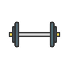 Barbell icon vector image. Suitable for mobile apps, web apps and print media.