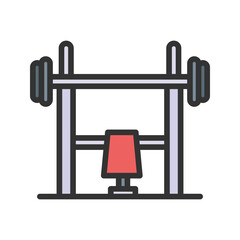 Bench Press icon vector image. Suitable for mobile apps, web apps and print media.