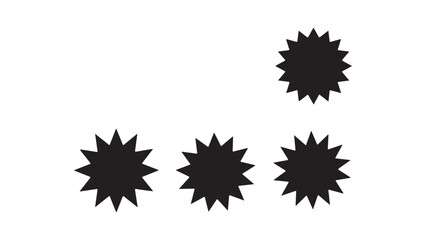 Starburst shapes isolated on white background