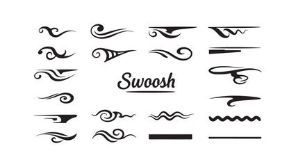 Swoosh elements collection for branding and decorative accents