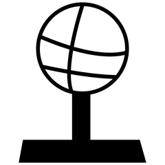 basketball cup trophy vector