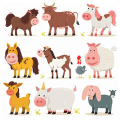 Fototapeta premium Farm Animals for Kids