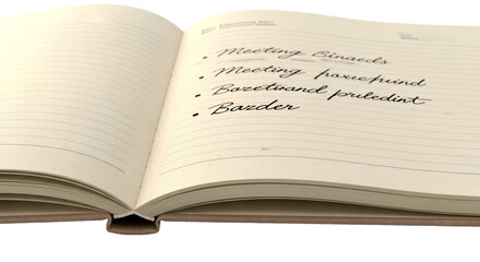 Obraz premium Open Notebook with Handwritten ToDo List and Blank Pages