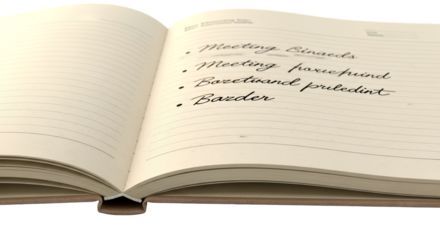 Open Notebook with Handwritten ToDo List and Blank Pages