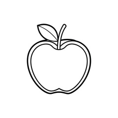 Vector apple outline with red stroke lines for a vibrant modern look. Great for food-related graphics and infographics.

