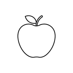 Modern abstract apple outline using geometric shapes. Ideal for creative branding and packaging.

