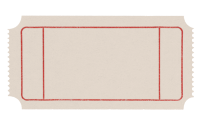 Old blank ticket or Movie Ticket. Blank vintage  yellow ticket.