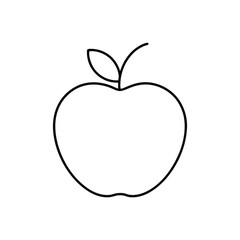 Simple and fun apple outline perfect for children's learning materials and school themes.

