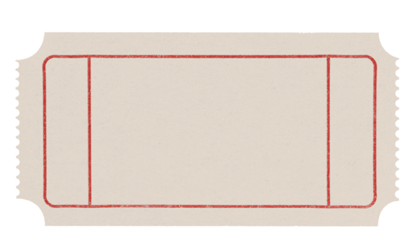 Old blank ticket or Movie Ticket. Blank vintage  yellow ticket.