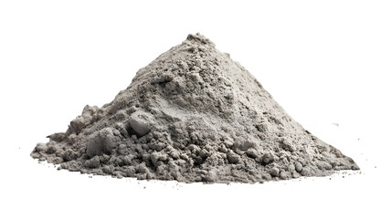 Bag of quick-setting concrete mix, grey powder, manufacturer's label, isolated on Transparent background