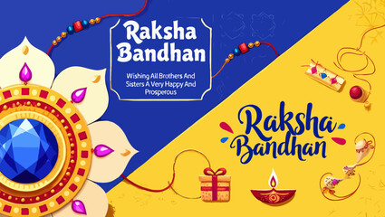 Vector art of a festive rakhi design for the raksha bandhan celebration