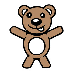 Obraz premium Bear Happy Smile Cute Teddy Friendly Comic Grizzly