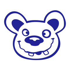 Crazy Bear Weird Squint Grimace Happy Smile Cartoon
